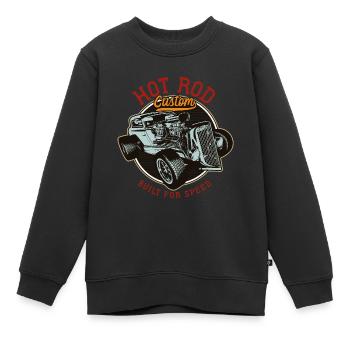 Hot Rod - Voitures de course classiques - lumineuses - Sweat Premium enfant bio - noir - Devant - AI Model Kid Female (0cm)