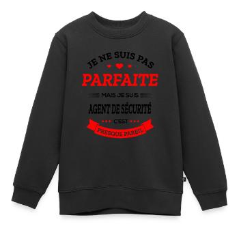 AGENT DE SÉCURITÉ PARFAITE - Sweat Premium enfant bio - noir - Devant - AI Model Kid Female (0cm)