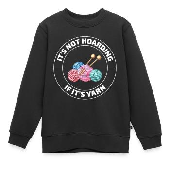 Crochet Crochet Crocheter Drôle - Sweat Premium enfant bio - noir - Devant - AI Model Kid Female (0cm)