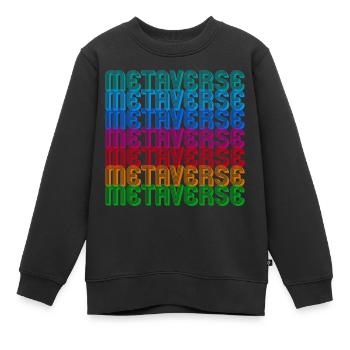 Metaverse - Kids Premium Organic Sweatshirt - black - Front - AI Model Kid Female (0cm)