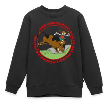 Pippi Langstrumpf Das Stärkste Mädchen Der Welt - Kinder Premium Organic Sweatshirt - Schwarz - Vorne - AI Model Kid Female (0cm)