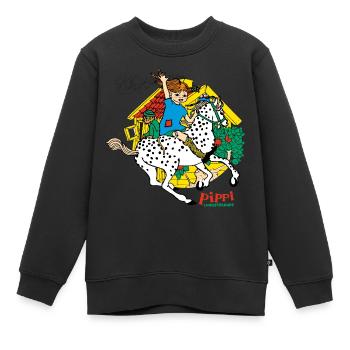 Pippi Longstocking Mr Nilsso And Little Old Man - Kids Premium Organic Sweatshirt - black - Front - AI Model Kid Female (0cm)