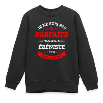 ÉBÉNISTE PARFAITE - Sweat Premium enfant bio - noir - Devant - AI Model Kid Female (0cm)