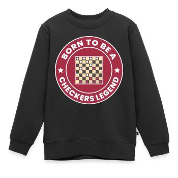 Checkers Draughts Strategie Brettspiele Lustig - Kinder Premium Organic Sweatshirt - Schwarz - Vorne - AI Model Kid Female (0cm)