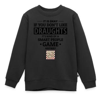 Checkers Draughts Strategie Brettspiele Lustig - Kinder Premium Organic Sweatshirt - Schwarz - Vorne - AI Model Kid Female (0cm)
