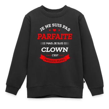 CLOWN PARFAITE - Sweat Premium enfant bio - noir - Devant - AI Model Kid Female (0cm)