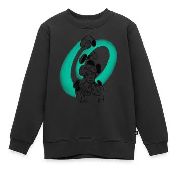 manga sketch - Kids Premium Organic Sweatshirt - black - Front - AI Model Kid Female (0cm)