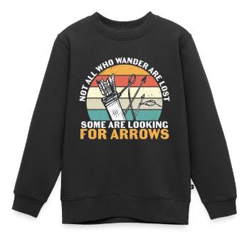 Bogenschießen Einige auf der Suche nach Pfeilen - Kinder Premium Organic Sweatshirt - Schwarz - Vorne - AI Model Kid Female (0cm)
