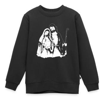 Heilige Familie - Kinder Premium Organic Sweatshirt - Schwarz - Vorne - AI Model Kid Female (0cm)