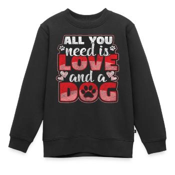 Éducation des chiens de compagnie - Sweat Premium enfant bio - noir - Devant - AI Model Kid Female (0cm)