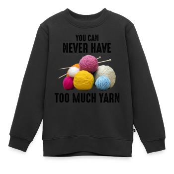 Crochet Crochet Crocheter Drôle - Sweat Premium enfant bio - noir - Devant - AI Model Kid Female (0cm)