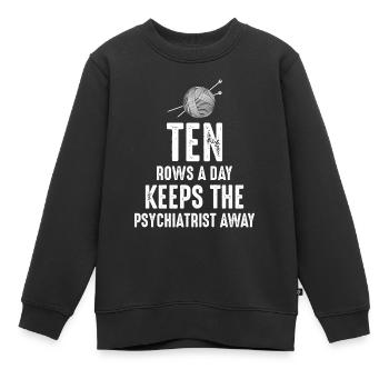 Crochet Crochet Crocheter Drôle - Sweat Premium enfant bio - noir - Devant - AI Model Kid Female (0cm)