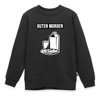 Guten Morgen Spruch - Kinder Premium Organic Sweatshirt - Schwarz - Vorne - AI Model Kid Female (0cm)