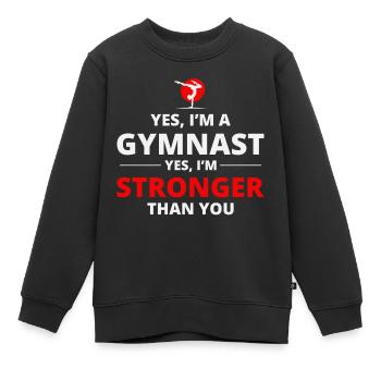 Gymnastik Turner Backflip Tumbling Akrobatik - Kinder Premium Organic Sweatshirt - Schwarz - Vorne - AI Model Kid Female (0cm)