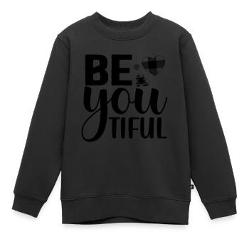 Be you tiful - Kinder Premium Organic Sweatshirt - Schwarz - Vorne - AI Model Kid Female (0cm)