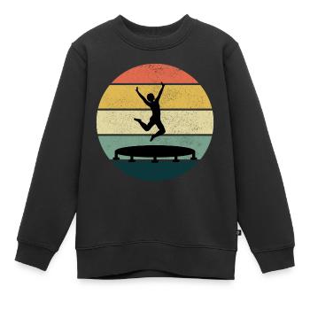 Trampoline Park Jumping Aire de jeux intérieure Vintage - Sweat Premium enfant bio - noir - Devant - AI Model Kid Female (0cm)