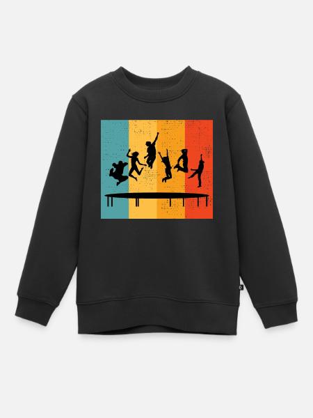 Trampolin Park Jumping Indoor Spielplatz Vintage - Kinder Premium Organic Sweatshirt - Schwarz