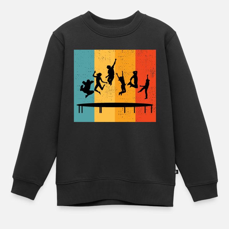 Trampoline Park Jumping Aire de jeux intérieure Vintage - Sweat Premium enfant bio - noir