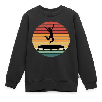 Trampoline Park Jumping Aire de jeux intérieure Vintage - Sweat Premium enfant bio - noir - Devant - AI Model Kid Female (0cm)