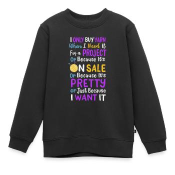 Tricot tricoter la laine - Sweat Premium enfant bio - noir - Devant - AI Model Kid Female (0cm)