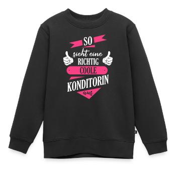 Konditorin Konditorei Kuchen Torte Beruf Spruch - Kinder Premium Organic Sweatshirt - Schwarz - Vorne - AI Model Kid Female (0cm)