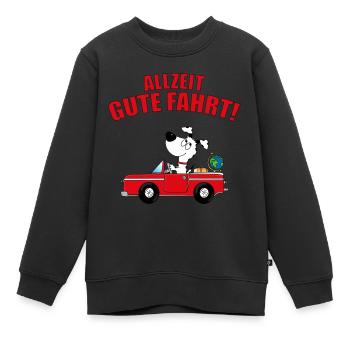 ALLZEIT GUTE FAHRT! - HUND - AUTO - FÜHRERSCHEIN - Kinder Premium Organic Sweatshirt - Schwarz - Vorne - AI Model Kid Female (0cm)