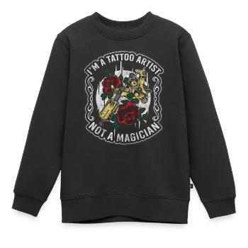 Tattoo Tattoo Rockabilly Tattoo Studio - Sweat Premium enfant bio - noir - Devant - AI Model Kid Female (0cm)