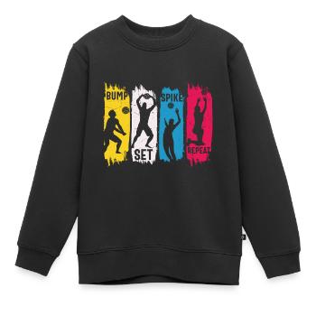 Volleyball Bump Set Spike Répéter - Sweat Premium enfant bio - noir - Devant - AI Model Kid Female (0cm)