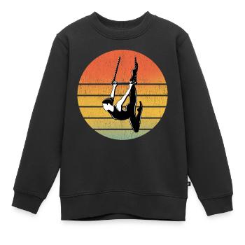 Trapèze statique Circus Gymnastique Vintage - Sweat Premium enfant bio - noir - Devant - AI Model Kid Female (0cm)