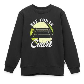 Conception de tennis drôle Rendez-vous au tribunal - Sweat Premium enfant bio - noir - Devant - AI Model Kid Female (0cm)