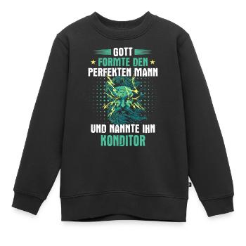 Konditor Konditorei Kuchen Torte Beruf Spruch - Kinder Premium Organic Sweatshirt - Schwarz - Vorne - AI Model Kid Female (0cm)