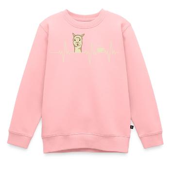 Heartbeat Alpaca Heartbeat Coffee Alpaca Gift - Kids Premium Organic Sweatshirt - rose - Front - AI Model Kid Female (0cm)