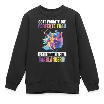 Saarland Saarländerin Saarländer Spruch - Kinder Premium Organic Sweatshirt - Schwarz - Vorne - AI Model Kid Female (0cm)