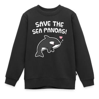 Sauvez les pandas de mer, orque mignonne - Sweat Premium enfant bio - noir - Devant - AI Model Kid Female (0cm)