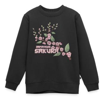 Fleur de cerisier en fleurs colorée - Sweat Premium enfant bio - noir - Devant - AI Model Kid Female (0cm)