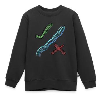 Vrai Faux - Sweat Premium enfant bio - noir - Devant - AI Model Kid Female (0cm)