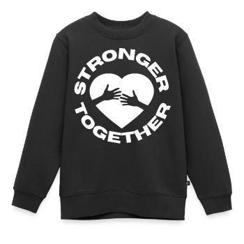 Forts ensemble C19 Corona Covid Aide l’humanité - Sweat Premium enfant bio - noir - Devant - AI Model Kid Female (0cm)