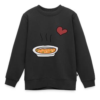 Essen Suppe - Kinder Premium Organic Sweatshirt - Schwarz - Vorne - AI Model Kid Female (0cm)