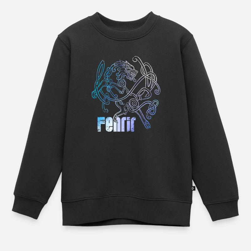 Wikinger Fenrir Symbol - Kinder Premium Organic Sweatshirt - Schwarz