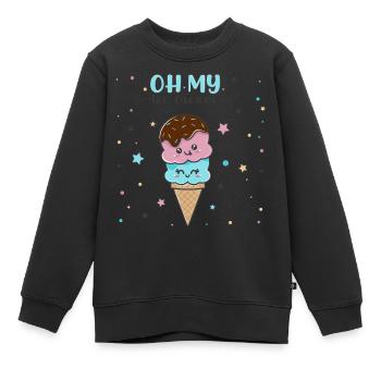 Oh mein Eis - Kinder Premium Organic Sweatshirt - Schwarz - Vorne - AI Model Kid Female (0cm)