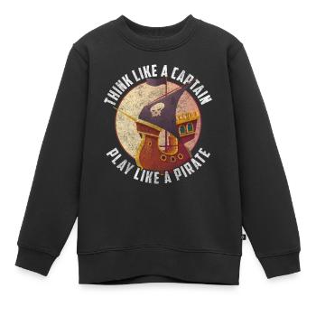 Piratenschiff Schatzsuche Augenklappe Schiff - Kinder Premium Organic Sweatshirt - Schwarz - Vorne - AI Model Kid Female (0cm)