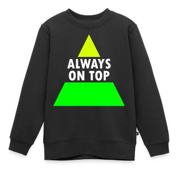 Always on top (geteiltes Dreieck) - Kinder Premium Organic Sweatshirt - Schwarz - Vorne - AI Model Kid Female (0cm)