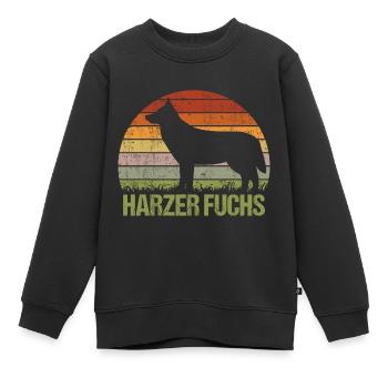 Harzer Fuchs Vintage Retro - Kinder Premium Organic Sweatshirt - Schwarz - Vorne - AI Model Kid Female (0cm)