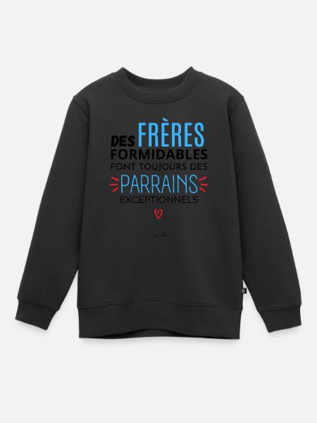 Futur parrain futur frère parrain demande parrain - Sweat Premium enfant bio - noir