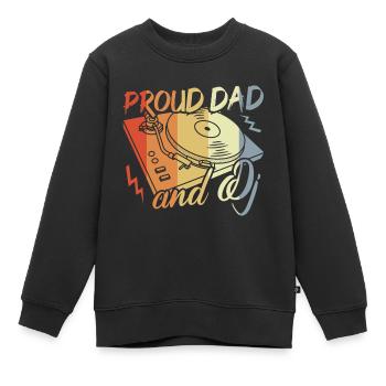 Disc Jockey Papa - Sweat Premium enfant bio - noir - Devant - AI Model Kid Female (0cm)