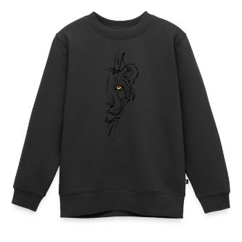 Löwin skizzenhaft - Kinder Premium Organic Sweatshirt - Schwarz - Vorne - AI Model Kid Female (0cm)