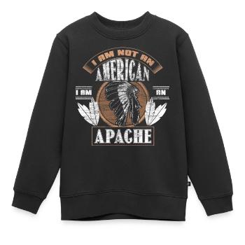 Indianer Nordamerika Cowboys Geschenkidee - Kinder Premium Organic Sweatshirt - Schwarz - Vorne - AI Model Kid Female (0cm)