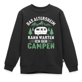 das altersheim kann warten ich geh campen - Kinder Premium Organic Sweatshirt - Schwarz - Vorne - AI Model Kid Female (0cm)