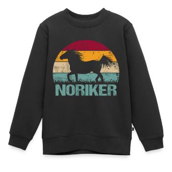 Noriker Pferd Vintage Retro - Kinder Premium Organic Sweatshirt - Schwarz - Vorne - AI Model Kid Female (0cm)