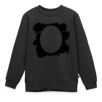 Fond de tache de couleur noire ovale - Sweat Premium enfant bio - noir - Devant - AI Model Kid Female (0cm)